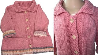 CASACO EM TRICÔ INFANTIL COM GODÊ  CLASSIC PULL ROSA [upl. by Fraser]