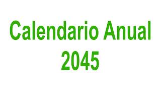 Calendario anual 2045pdf [upl. by Aceissej]