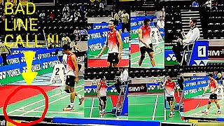 TAUFIK HIDAYAT displays his anger against CONTROVERSIAL line calls  Yonex badminton India Open 2014 [upl. by Leuams]