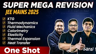 KTG Thermodynamics Fluids Calorimetry  Elasticity Heat Transfer 1 Shot  PYQs Tricks JEE 2024 [upl. by Storfer]