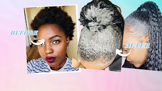 How to  SLEEK Ponytail on short natural 4c hair  High sleek ponytail on natural hair [upl. by Aikemahs]