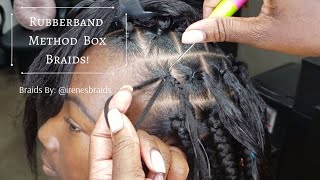 Quick amp Easy Rubberband Method Box Braid Style  Anchor Braid Method  3hrs  irenesbraids [upl. by Ibmab]