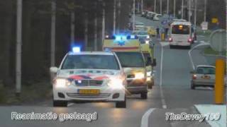 Brandweer politie en ambulance met hoge spoed naar REANIMATIE Rozenburg Zh  Spoedtransport [upl. by Pani980]