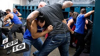 Wildest locker room brawls WWE Top 10 March 19 2018 [upl. by Ayisan]