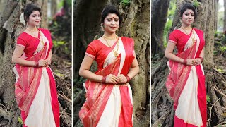 বাঙালি স্টাইলে শাড়ি পরা  Bengali Style Bridal Saree Draping  আটপৌরে শাড়ি পরার পদ্ধতি 💖😍 [upl. by Sutniuq218]