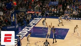 Markelle Fultz airballs first jumpshot attempt after returning from injury  ESPN [upl. by Phillada]