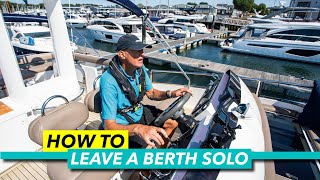 Driving a boat  How to leave a berth singlehanded  Motor Boat amp Yachting [upl. by Ative218]