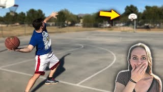 Insane Game Of HORSE vs My Girlfriend IRL Basketball Challenge [upl. by Renault95]