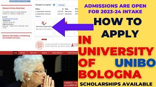 How to apply in University of Bologna 20232024  Application process for international Students [upl. by Florri]