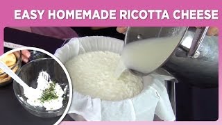 Easy Homemade Ricotta Cheese [upl. by Sterrett648]