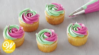 How to Make a TwoTone Buttercream Swirl  Wilton [upl. by Nole]