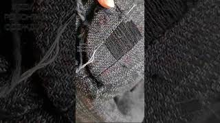 Tutorial on how to repair a hole in a suit jacket elbow shorts [upl. by Fulbright647]