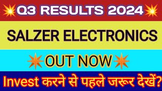 Salzer Electronics Q3 Results 2024 🔴 Salzer Electronics Result 🔴 Salzer Electronics Latest News [upl. by Gimble]