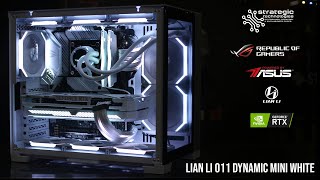 BUILD LOG  Lian Li 011 Dynamic Mini White with ASUS ROG Strix Gaming White Components [upl. by Varrian]