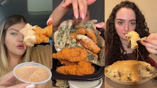 Tiktok mukbang compilation  16  raising canes wingstop and more [upl. by Tnattirb355]