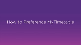 How To Preference MyTimetable [upl. by Anile617]