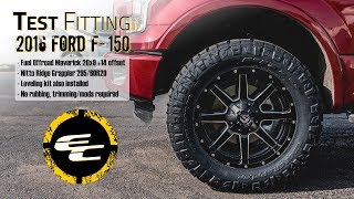 Test Fitting  Leveled 2016 Ford F150 w 20quot Fuel Mavericks amp 34quot Nitto Ridge Grapplers [upl. by Milurd484]