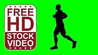 Free Stock Videos – athlete man silhouette running jogging on green screen seamless loop [upl. by Mohn]