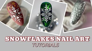 EASY DIY Snowflake Nail Design Tutorial for Winter and Christmas  WINTER NAILS  CHRISTMAS NAILS [upl. by Yezdnil]