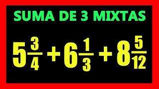 ✅👉 Suma de Tres Fracciones Mixtas ✅ Como Sumar 3 Fracciones Mixtas [upl. by Old648]