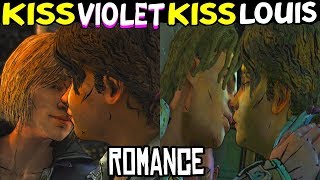 Violet Kisses Clementine VS Louis Kisses Clementine  The Walking Dead Season 4 Episode 4 Romance [upl. by Beauregard]