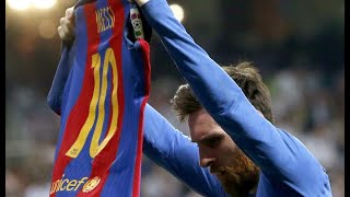 Lionel Messi acaba con el Madrid en el último minuto y muestra la camiseta Recontragolazo FULL HD [upl. by Knarf]