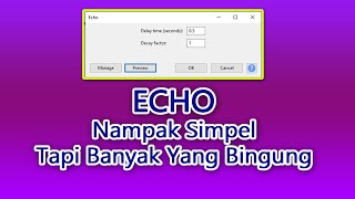 Mengenal Cara Kerja Efek Echo di Audacity  Tutorial Audacity Indonesia [upl. by Bettzel]