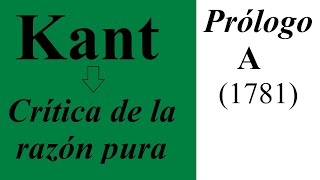 Kant  Crítica de la razón pura  Prólogo A 1781  2 [upl. by Rodie]