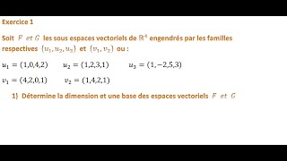 Dimension et Base dun espace vectoriel [upl. by Ecinhoj]