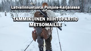 LATVAMETSOJA JA TEERIPARVIA Tammikuinen metsästysretki PohjoisKarjalassa [upl. by Aihsakal]