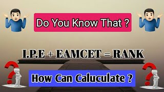 Do you know That  How Can u Calculate Weightage Marks In EAMCET [upl. by Pam]