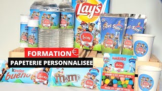 FORMATION PAPETERIE SANS MACHINE DE DÉCOUPE  PAQUETS DE CHIPS  KINDER  CAPRISUN PERSONNALISÉES [upl. by Eylhsa]