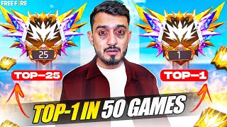 Playing Continue 50 Game For BR Region Top 25 To Top 1 और उसके बाद🤬😭 Hard Challenge Ep 11 [upl. by Barolet]