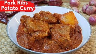 Delicious Tender Dry Pork Ribs Curry with Potato Recipe [upl. by Lezirg701]