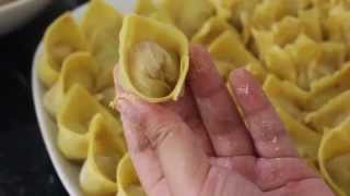 Folding wontons Tortellinistyle [upl. by Essirehs]