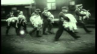 Daily routine of captured German Generals at a USoperated prison camp in GermanyHD Stock Footage [upl. by Notsehc]