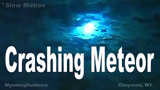 Amazing Blue Meteor Captured Crashing Cheyenne WY or ufo [upl. by Ostler]