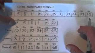 How to Play Lotto With an Abbreviated System 12  Lotto Wheeling  Step by Step Instructions [upl. by Aicatsana]