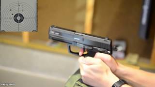 Heckler amp Koch USP Airsoft CO2 Blowback  Shooting at 5 meters [upl. by Cilegna]