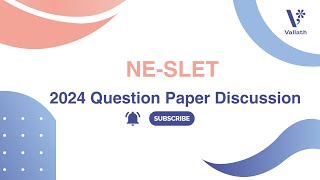 NE SLET 2024 Q Paper Discussion [upl. by Yecaw]