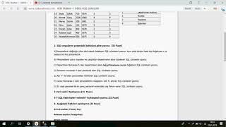 SQL Vize Soru Çözümleri  2 Celal Bayar Üniversitesi Akhisar MYO [upl. by Aidnahs]