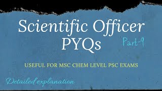 Scientific officer chemistry FSL  kerala psc previous year questions  explanation [upl. by Dnomsed]