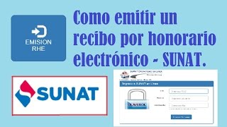 Como emitir un recibo por honorarios elctonicos 2017  Sunat  HD [upl. by Orsay]