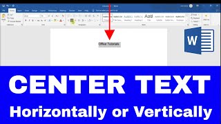 How to Easily CENTER TEXT in Word Horizontally or Vertically [upl. by Lenwood738]