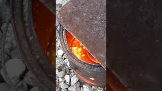 Firing clay pottery in a metal foundry [upl. by Ziana]