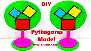 Pythagoras theorem model 3d making  maths project  tlm  howtofunda [upl. by Eelyam75]