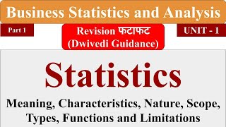 Business Statistics and Analytics business statistics and analytics aktu notes mba bba dwivedi [upl. by Leelahk433]