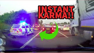 INSTANT KARMA  A hard shoulder queue jumper caught by police [upl. by Eicnarf814]