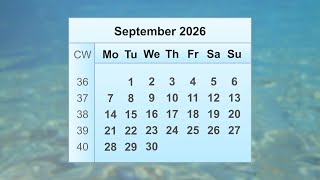 September 2026 Calendar [upl. by Hoo]