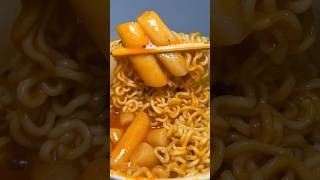 rose tteokbokki with cheese noodles asmr koreanfood [upl. by Einahpad]